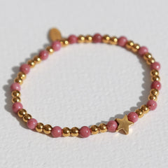 Bracelet Moraira étoile en pierre rose