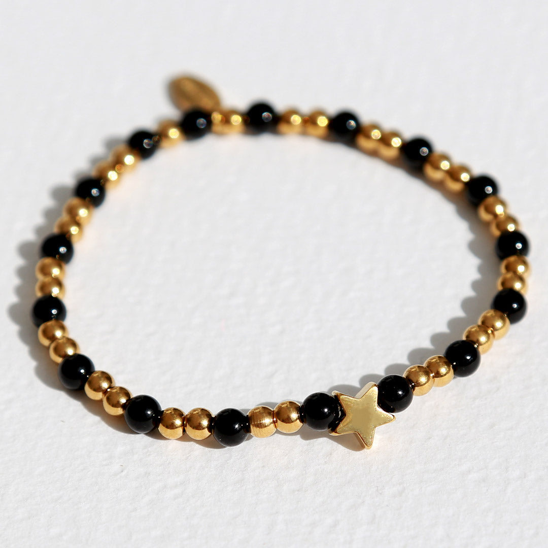 Bracelet Moraira étoile avec pierre noire