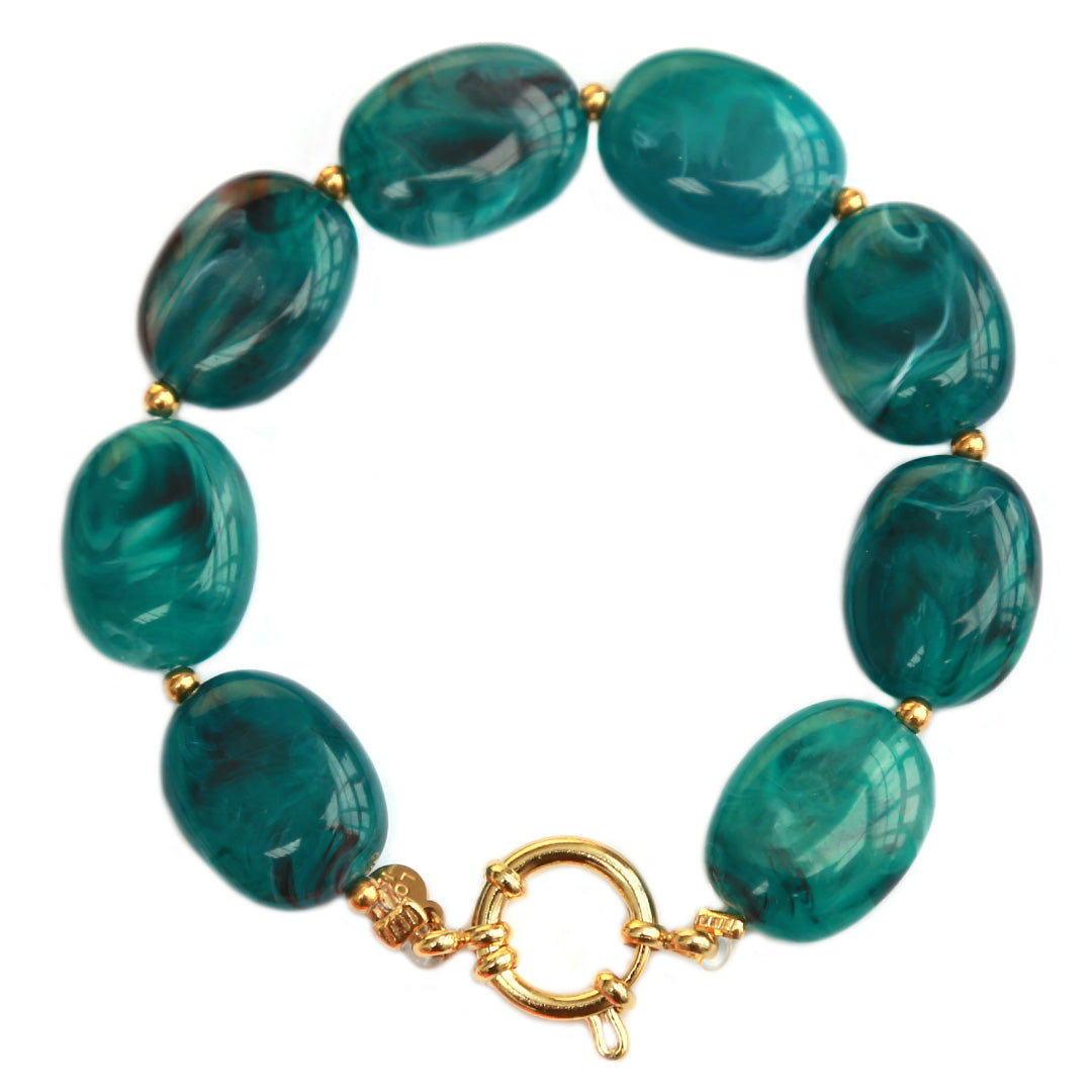 Bracelet pastille émeraude