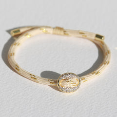Armband bean diamant creme