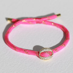 Armband bean diamant felroze