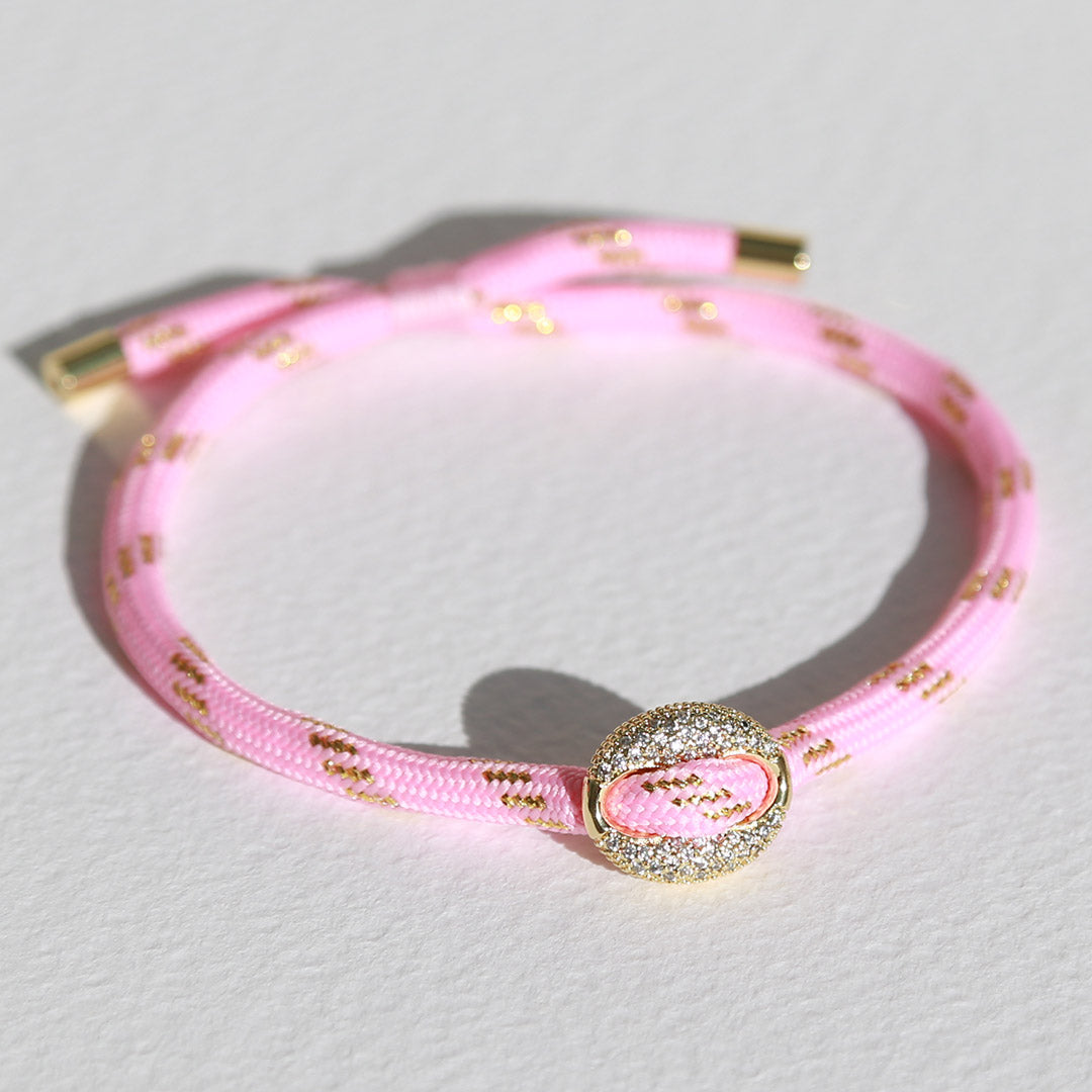 Armband bean diamant roze