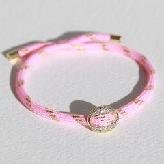 Armband bean diamant roze