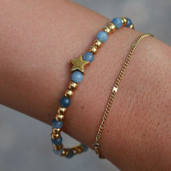 Moraira Stern armband mit blauem Stein