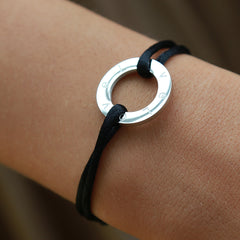 Bracelet circle love black silver