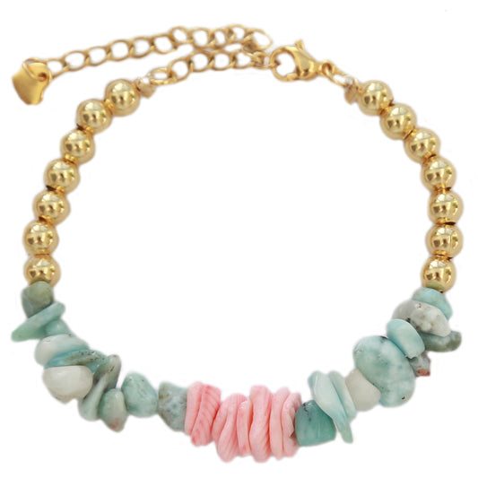 Bracelet coral stone gold 1000