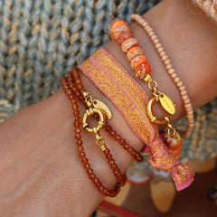Armband facet wrap Orange Garnet