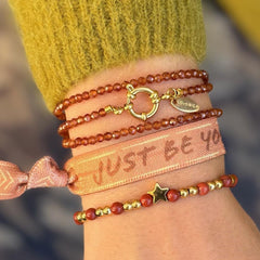 Armband facet wrap Orange Garnet