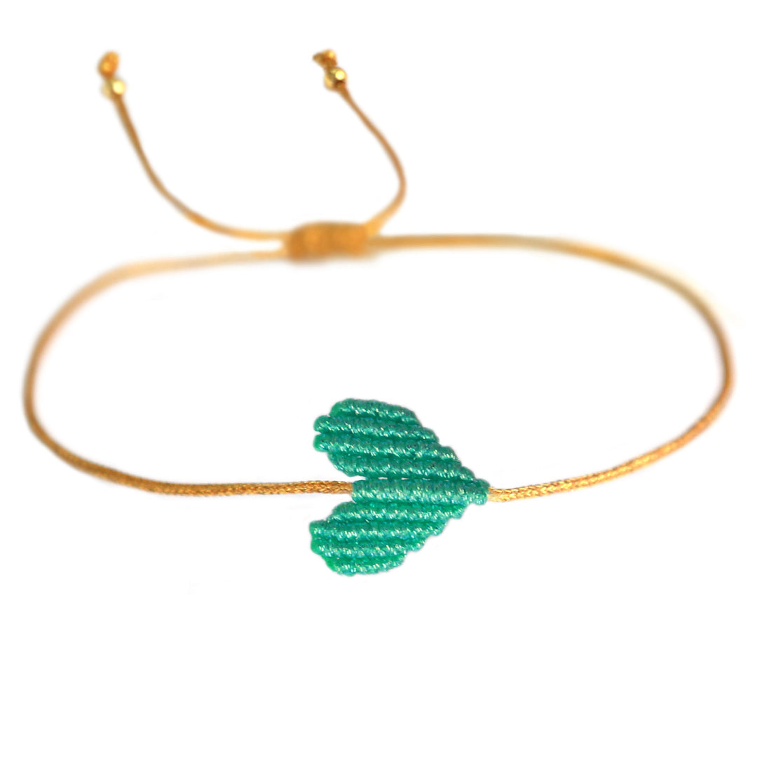 Armband heart metallic turquoise