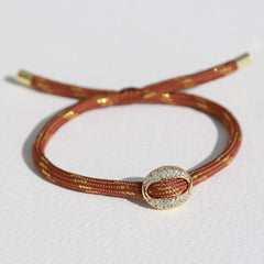 Brown diamond bean bracelet