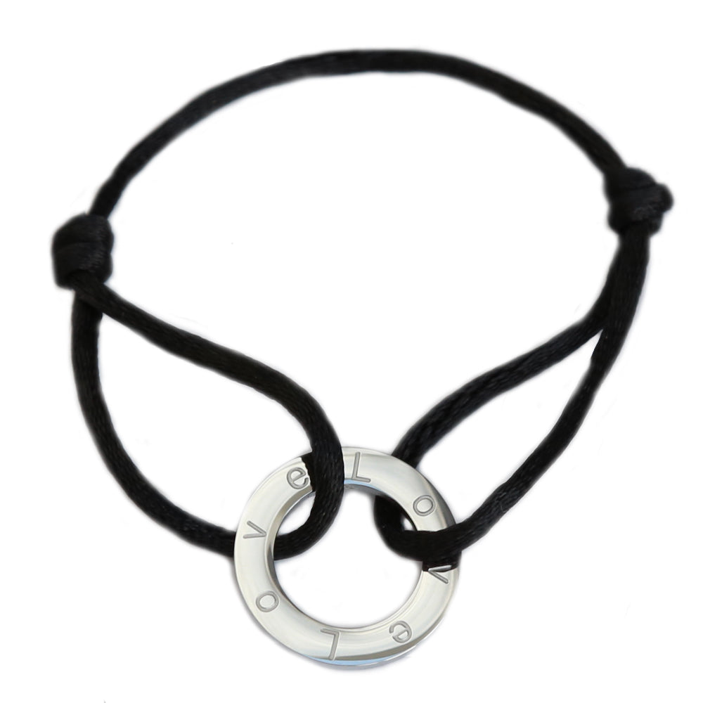 Bracelet circle love black silver