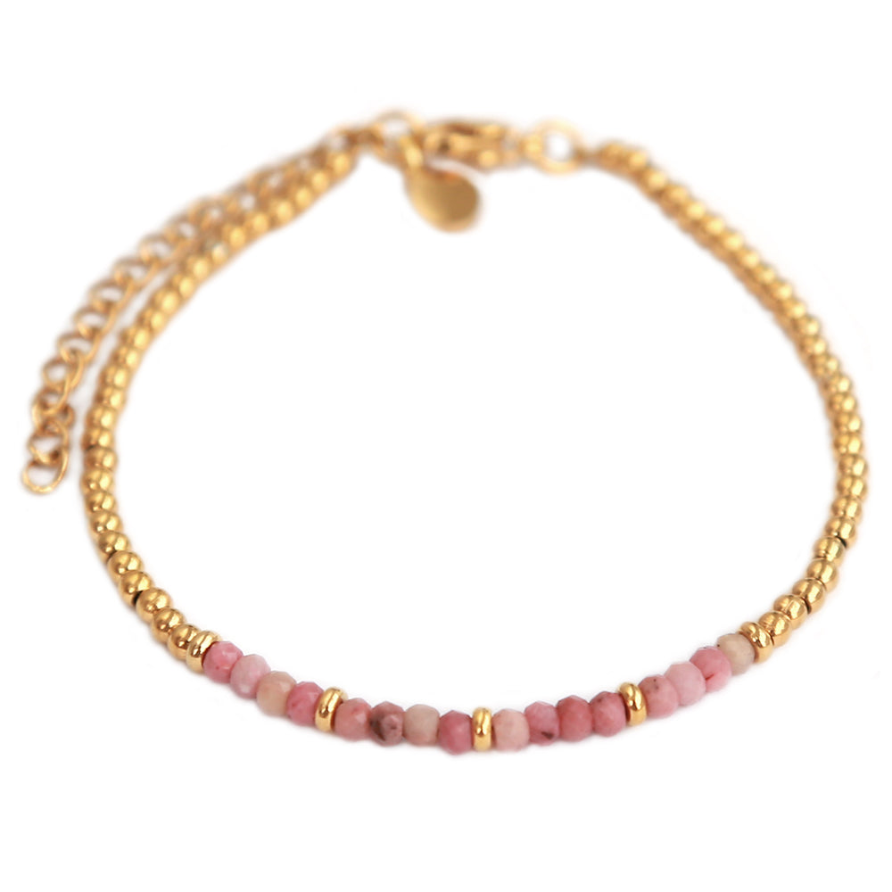 Gold bracelet facet rose
