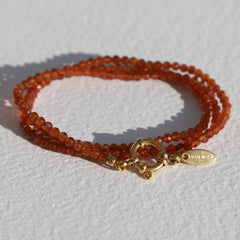 Armband facet wrap Orange Garnet