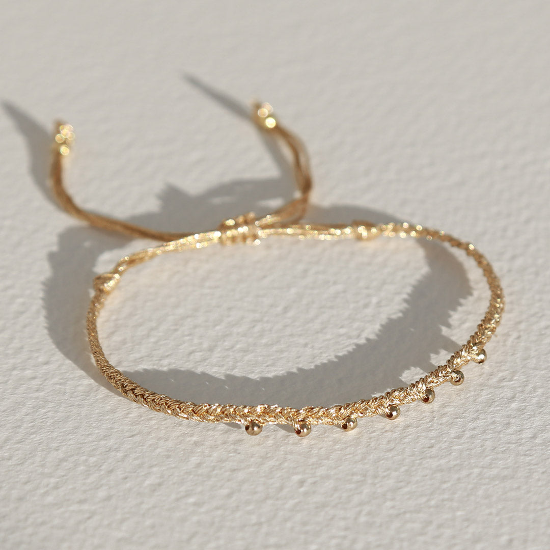 Bracelet boules dorées