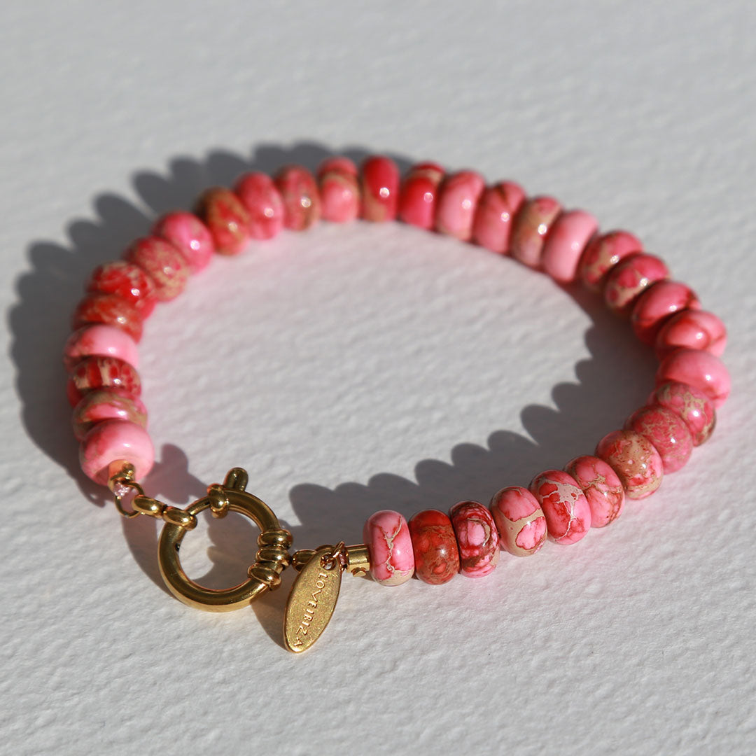 Armband marble stone pink