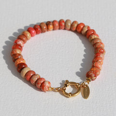 Orange marble stone bracelet