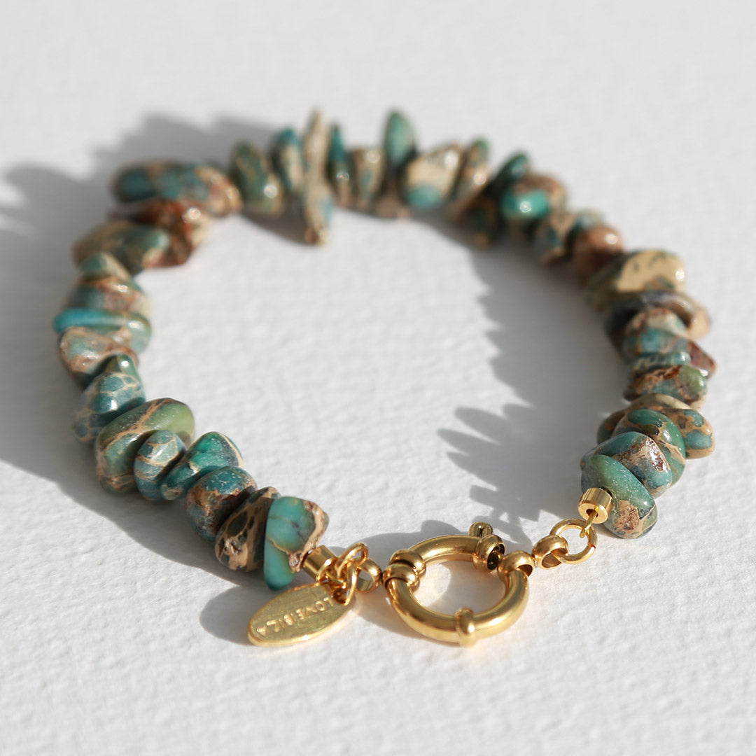 Bracelet natural serpentine blue