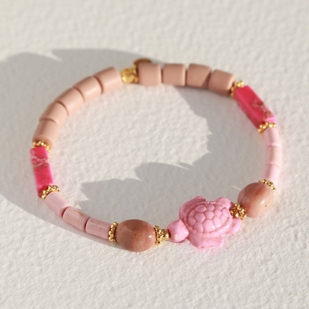 Bracelet tortue rose clair
