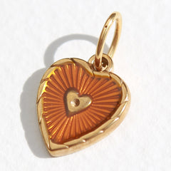 Orange heart charm