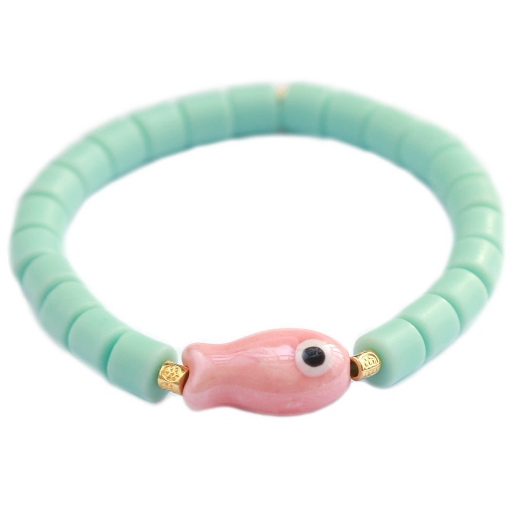 Bracelet poisson coloré turquoise