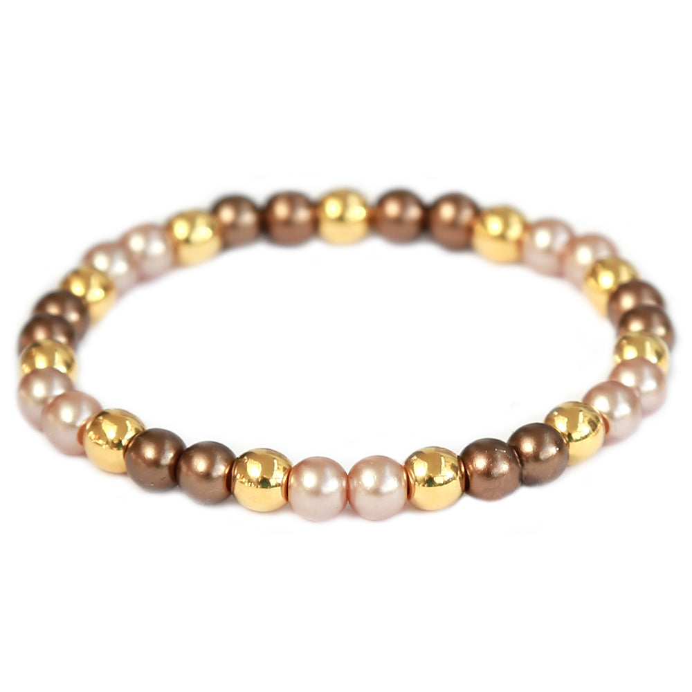 Bracelet golden ball taupe