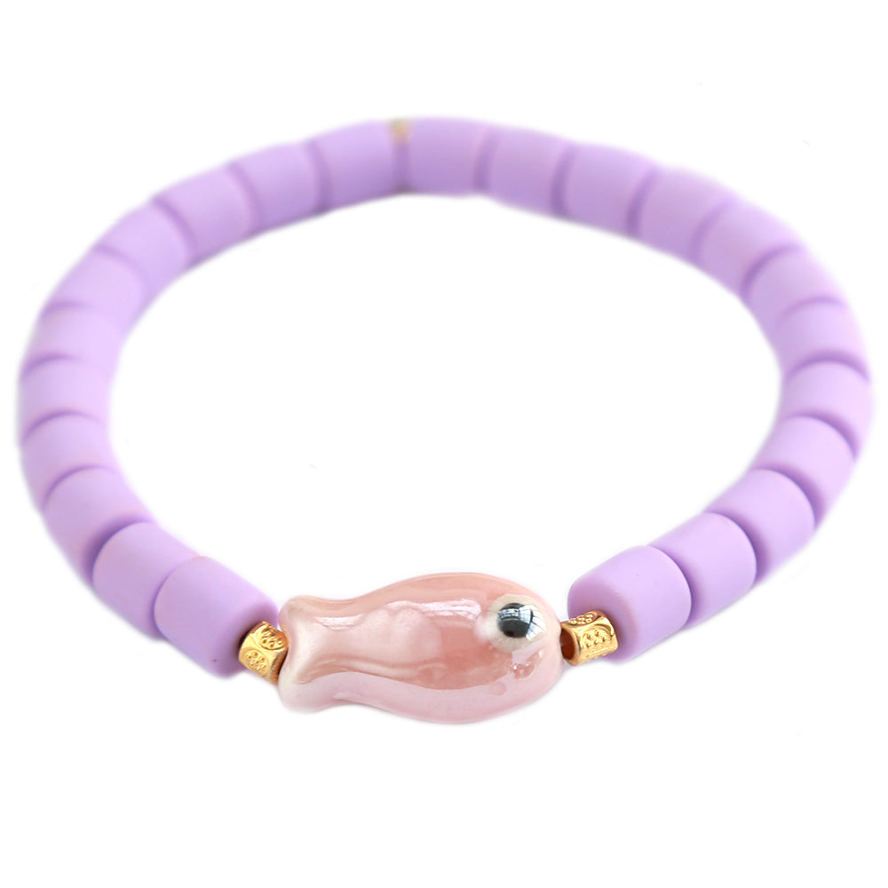 Bracelet poisson coloré lilas