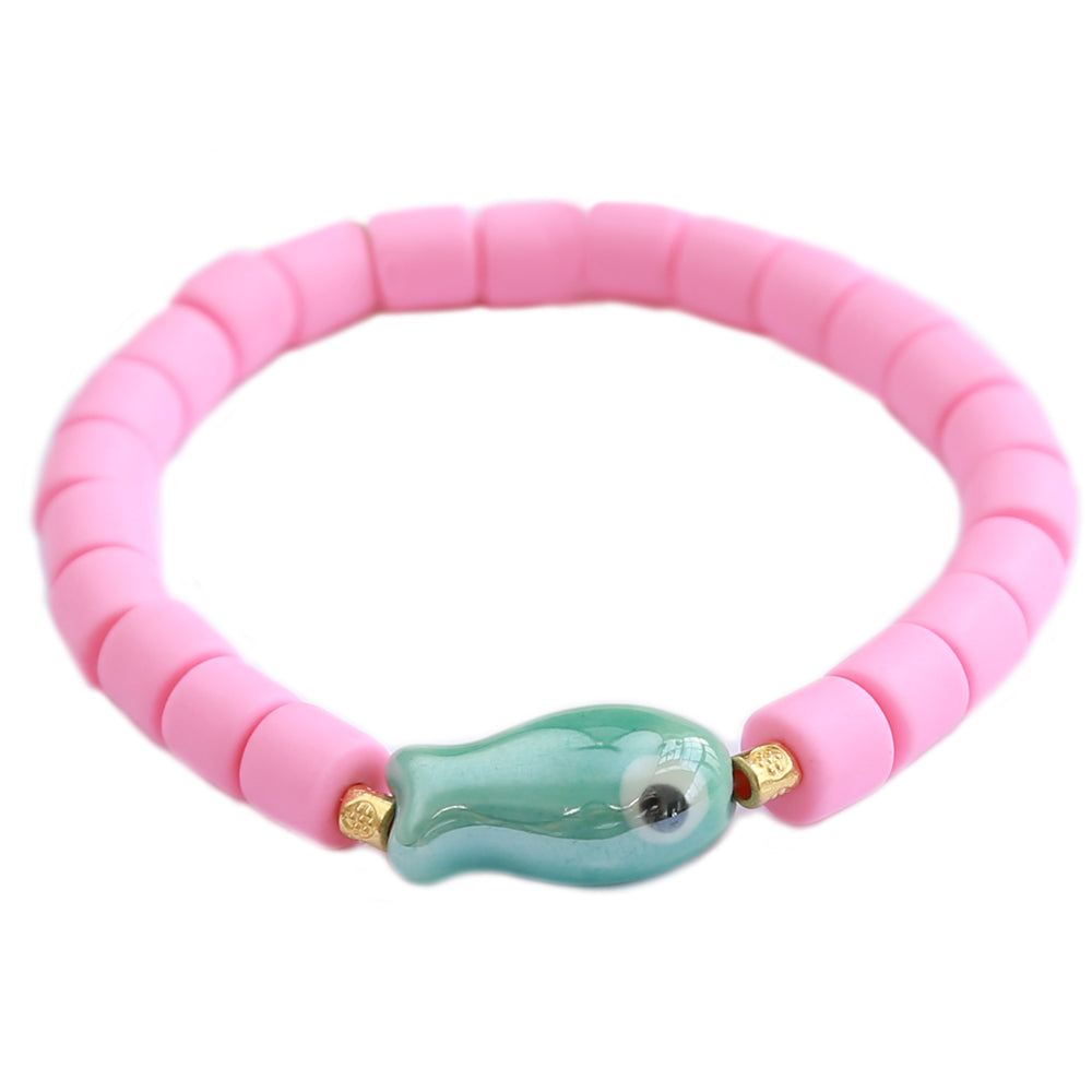 Bracelet poisson coloré rose
