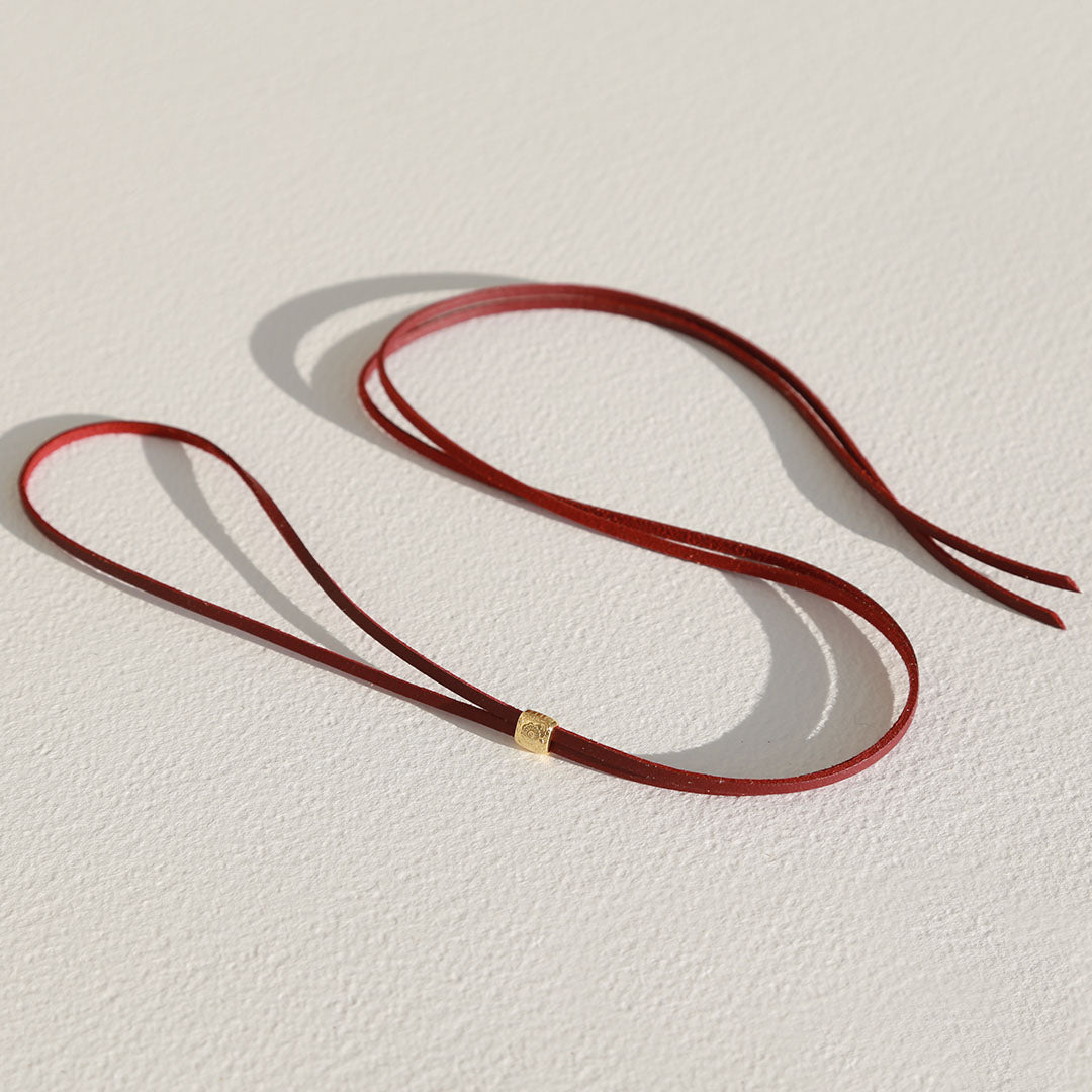 Choker Navajo burgundy goud