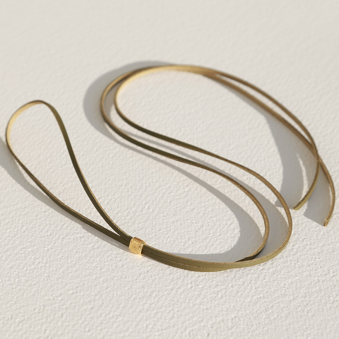 Choker Navajo olive goud