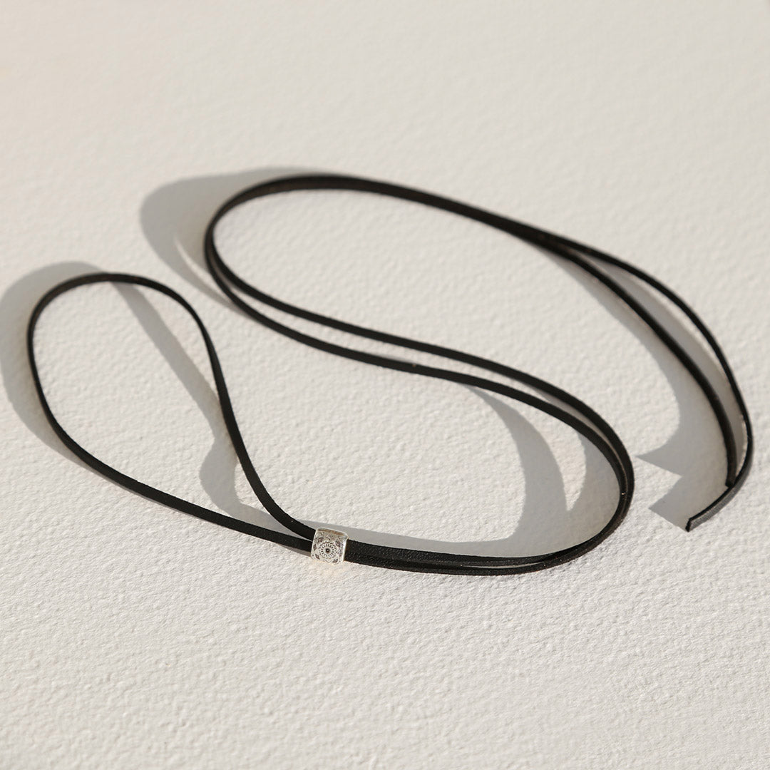 Choker Navajo black silver