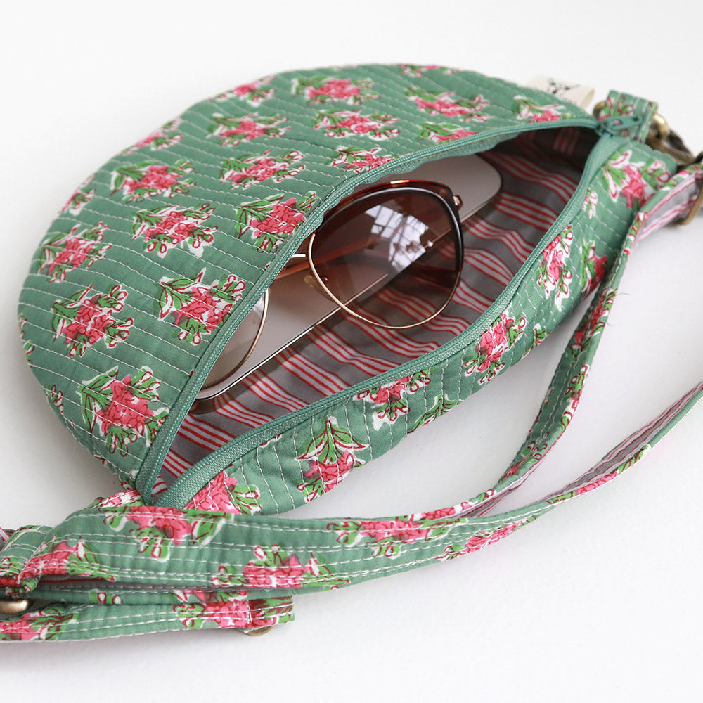 Gürteltasche mit Blockdruck, Fez-Grün