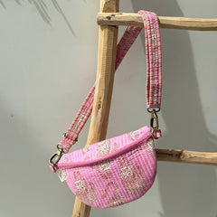 Crossbody tas luipaard roze