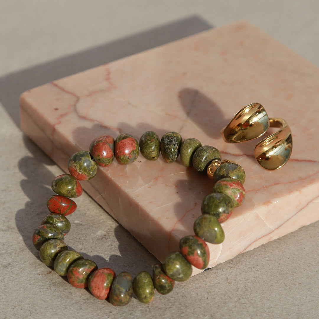 Bracelet unakite green