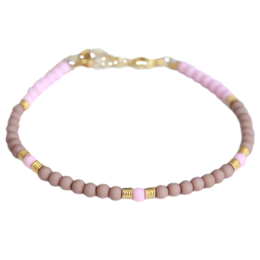 Enkelbandje jondal soft pink taupe