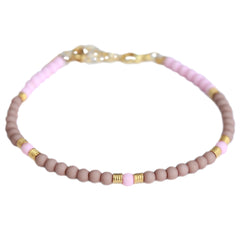 Enkelbandje jondal soft pink taupe