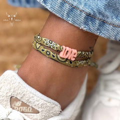 Armband bandana olijf - kies je eigen kleur!