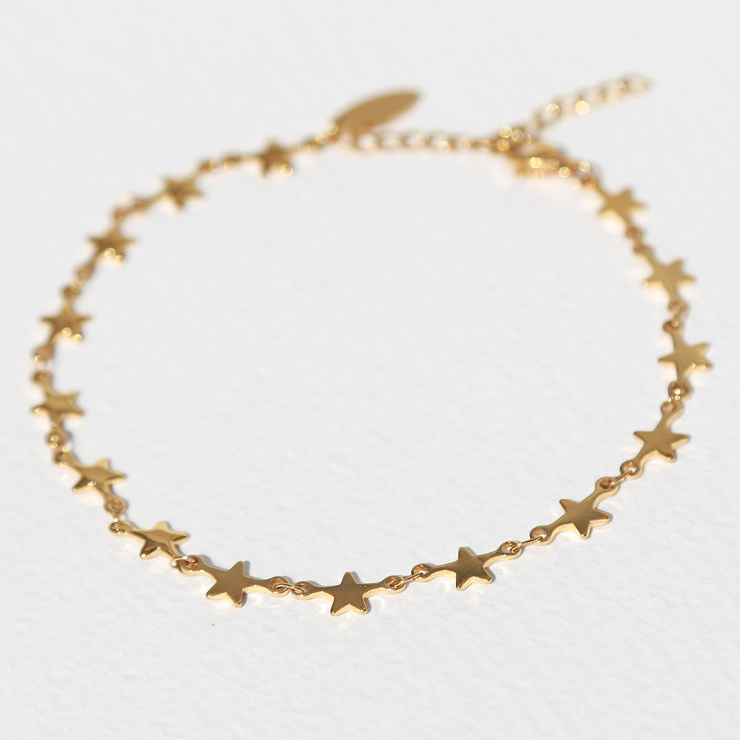 Golden anklet with stars