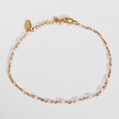 Enkelbandje chain light pink