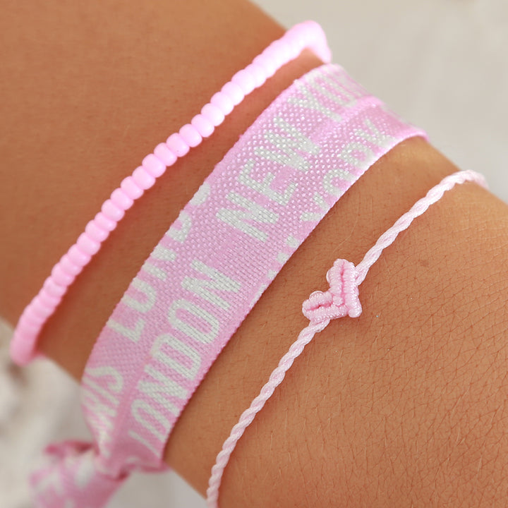 Love Ibiza heart bracelet baby pink