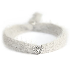 Pulsera esponjosa gris plata