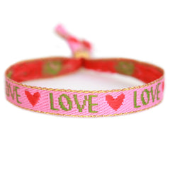 Geweven armband festival love