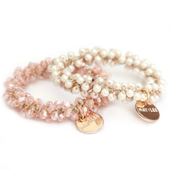 Glamour Haargummi 2er Set Creme Rosé
