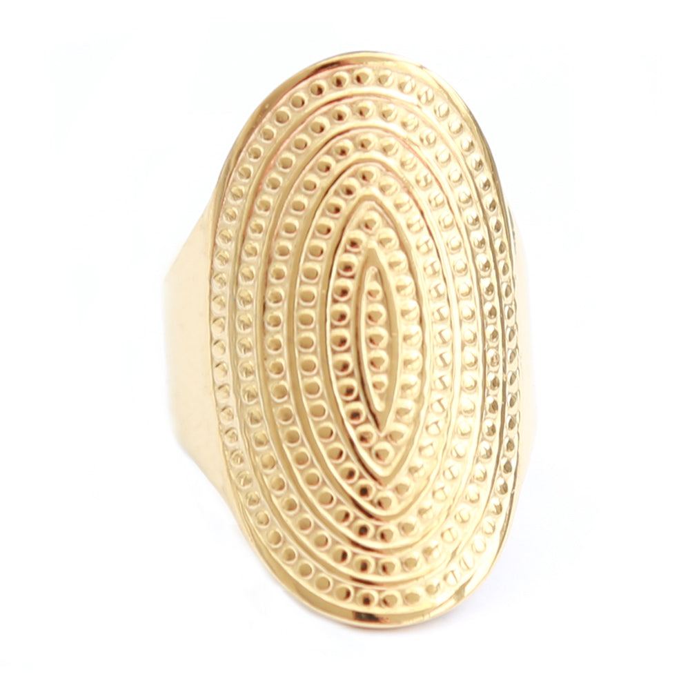 Gold ring oval dots