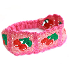 Haarband crochet cherry