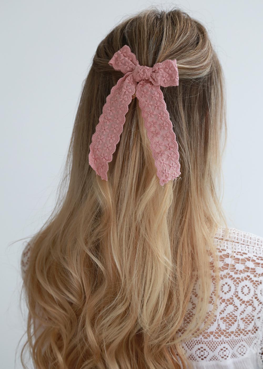 Hair pin bow rosé