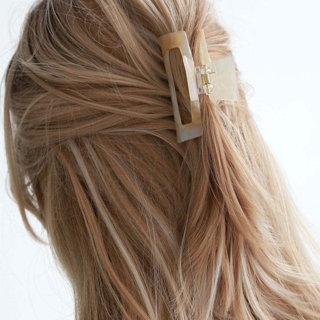 Hair clip Ibiza marble ivory