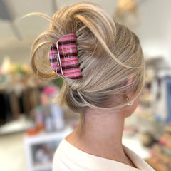 Haarspange gestreift rosa