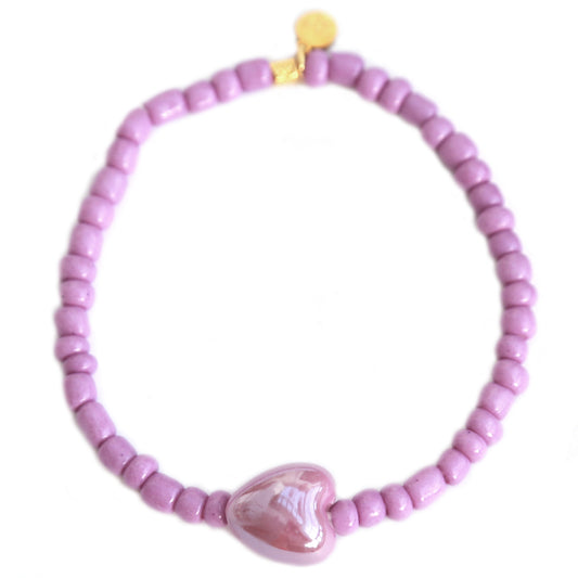 Armband stone hart lavendel
