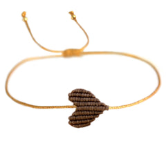 Brazalete corazón marrón