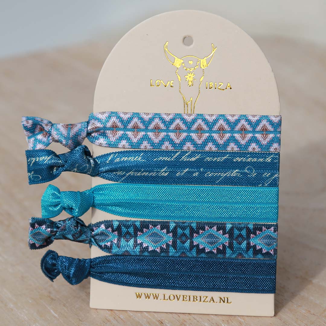 Ibiza elastic bands Blue script